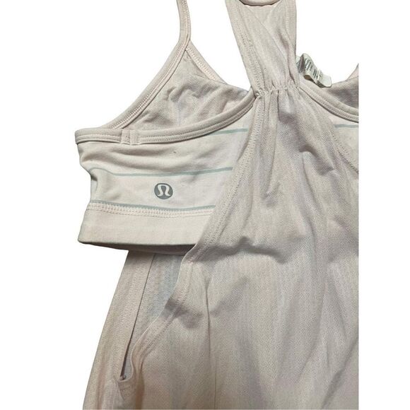 Lululemon No Limit Tank Top Shirt w Built in Sports Bra size 4 light pink - Picture 6 of 7